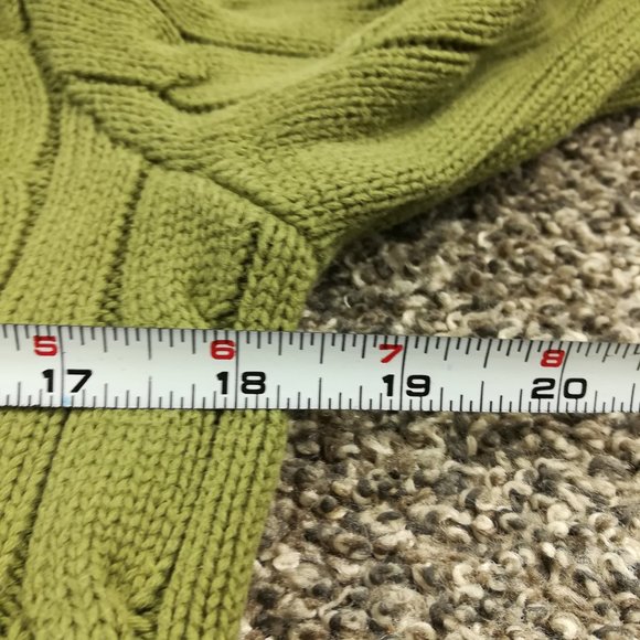 Vintage Ralph Lauren Sport Sweater Cable Knit Turtleneck Green Womens Small - Picture 6 of 8